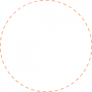 Empty portrait with orange dotted border.